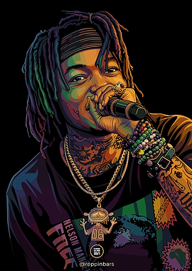 JID Rapper with Microphone and Tattoos