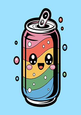 Kawaii Rainbow Soda Can