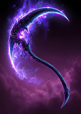 Fantasy Scythe with Purple Energy