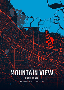 Mountain View California City Map