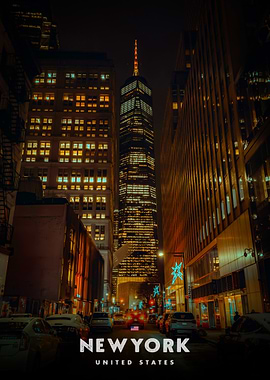 New York Cityscape at Night