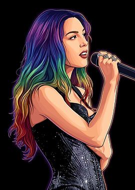 Olivia Rodrigo with Rainbow Hair
