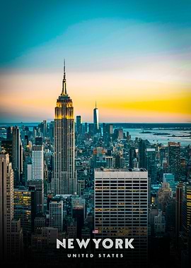 New York City Skyline at Sunset