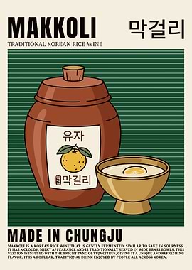 Makgeolli Traditional Korean Rice Wine Poster