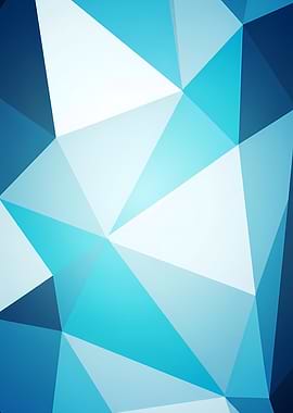 Abstract Blue Low Poly Geometric Wallpaper: Modern Triangle Pattern
