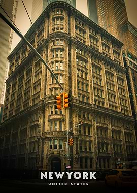 New York City Building and Traffic Lights