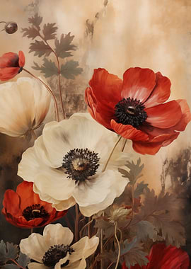 Vibrant Poppy Floral Art
