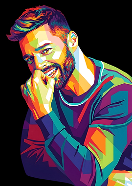 Colorful Portrait Ricky Martin