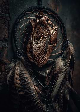 Gothic Dreamcatcher with Skull