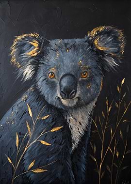 Koala with Gold Accents
