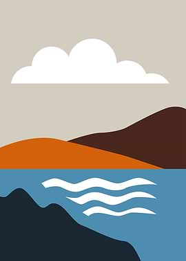 Abstract Landscape with Cloud and Water