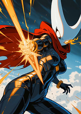 Anime Character with Energy Blast