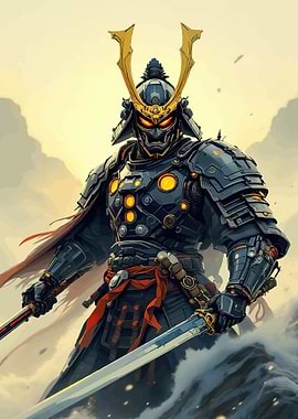Cyberpunk Samurai Warrior