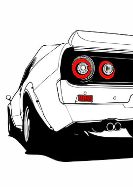 Classic Japanese Sports Car Rear View