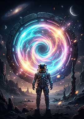 Astronaut and Cosmic Portal