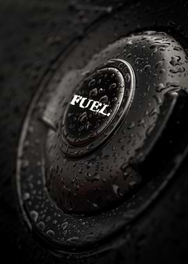 Fuel cap with water drops