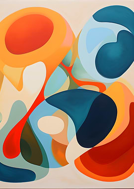 Abstract Organic Shapes Painting