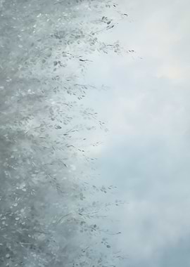 Misty Branches with Soft Sky