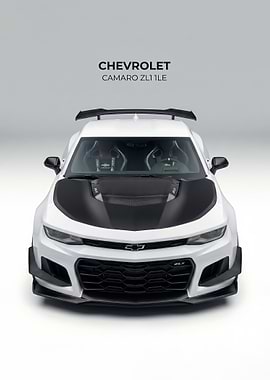 white Chevrolet Camaro ZL1 LE Front View