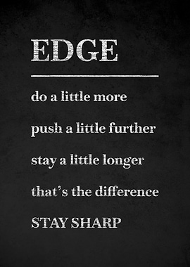Motivational Edge Quote on Chalkboard
