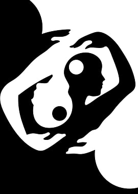 Yin Yang Human Silhouette Art
