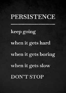 Persistence Motivational Text Art v4