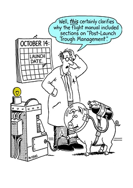 Scientist and Pig Prepare for Launch