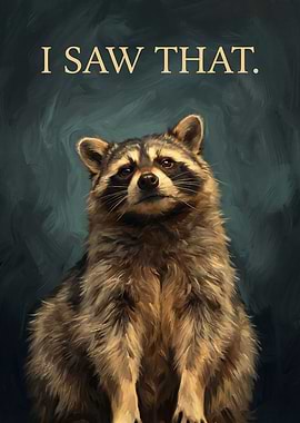 Raccoon 'I Saw That' Painting