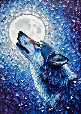 Wolf Howling at the Moon