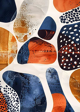 Abstract Organic Shapes with Textured Overlays