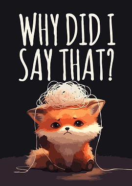 Cute Fox with Tangled String