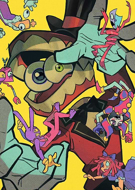 Whimsical Characters in a Chaotic Scene