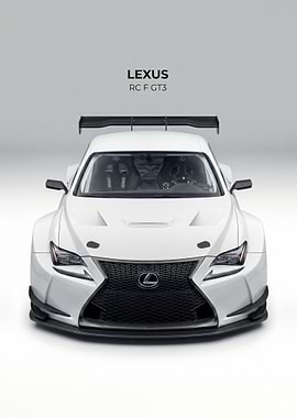 white Lexus RC F GT3 Race Car poster