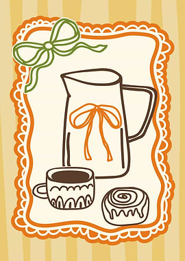 Cute Coffee and Pastry Illustration