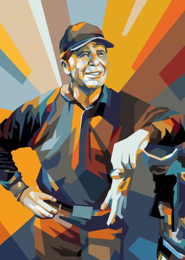 Pop Art Portrait of a Golfer