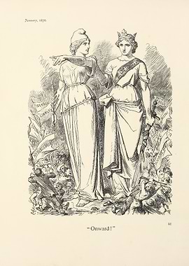 Allegorical figures of Britannia and France
