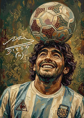Diego Maradona with Soccer Ball