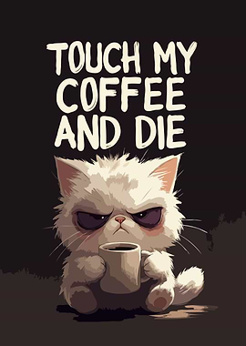 Grumpy Cat with Coffee Humor