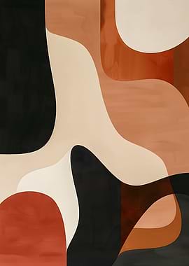 Abstract Organic Shapes in Earth Tones