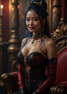 Elegant Woman in Ornate Attire