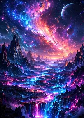 Cosmic Nebula Landscape