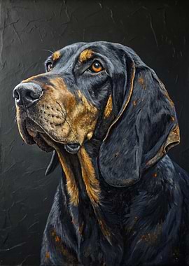 Black and Tan Hound Portrait