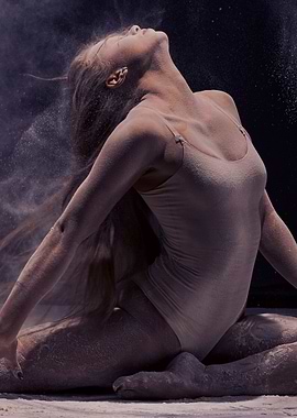 Dancer covered in powder