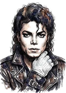 Michael Jackson Watercolor Portrait