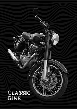 Classic Motorcycle with Retro Background