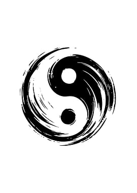 Brushstroke Yin Yang Symbol