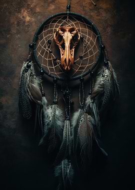 Dreamcatcher with Animal Skull