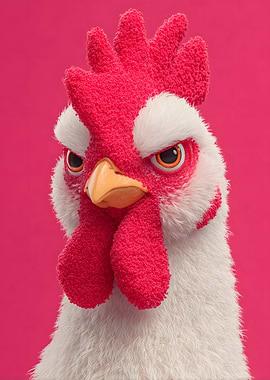 Stylized Rooster Portrait