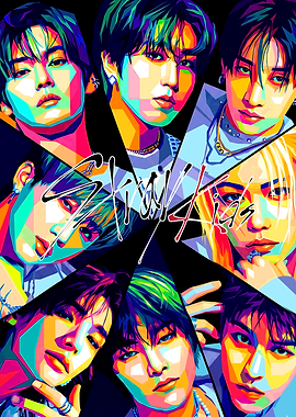 Stray Kids Pop Art Portrait