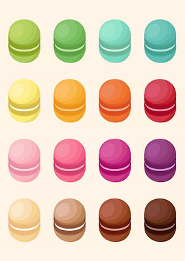 Assortment of Colorful Macarons